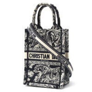 Christian Dior Book Tote Vertical Bag Navy Blue White